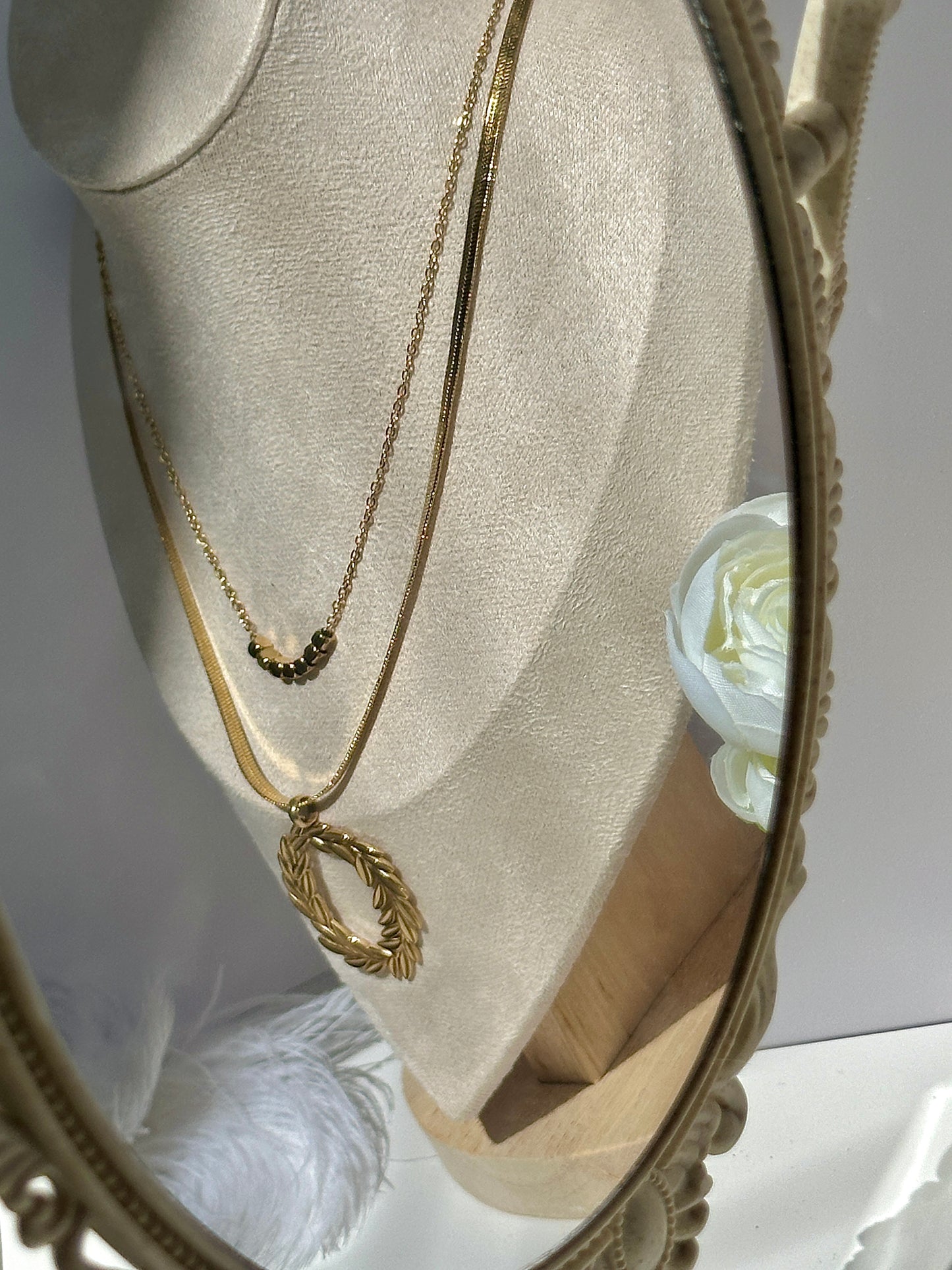 Gorgeous women's stainless steel necklace, earrings, bracelet, and ring set