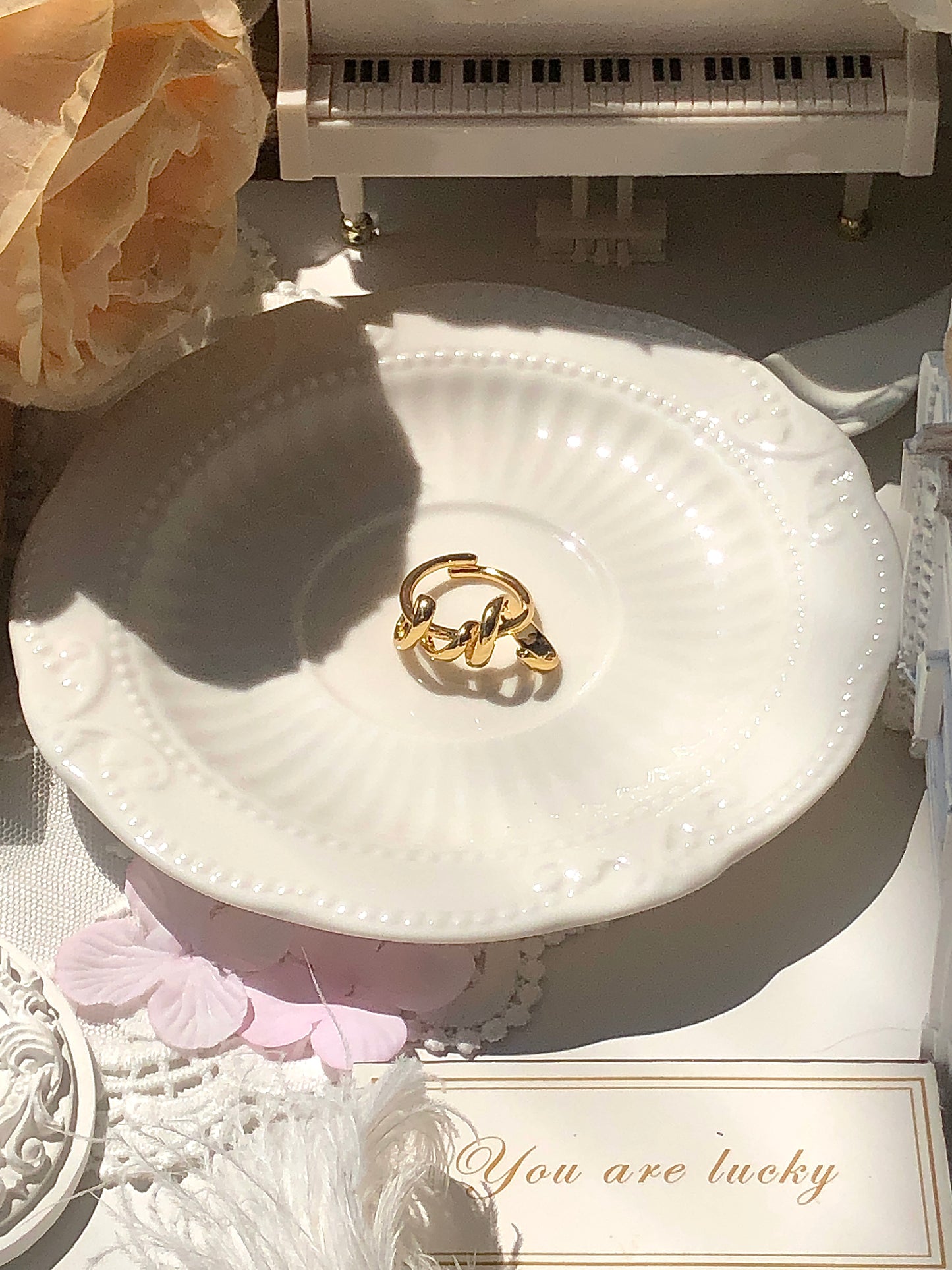 Pu's women's jewelry ring mixed wholesale new style personality exaggerated gold geometric stainless steel Loose ring